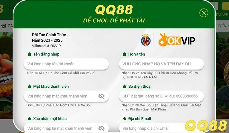 Trở thành hội viên của QQ88 để trải nghiệm các trò chơi nổ hũ