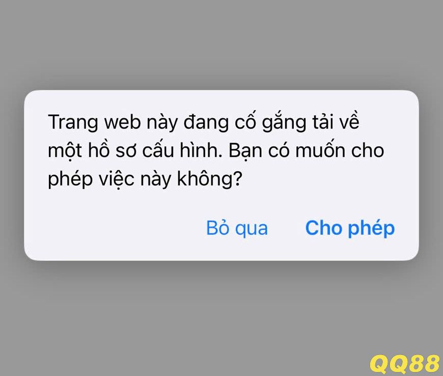 Cho phép hồ sơ cấu hình app QQ88