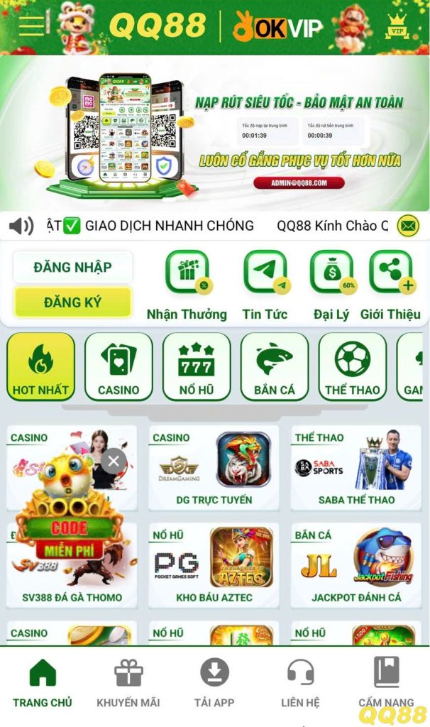 Chọn tải app QQ88 cho IOS